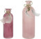 khevga Deko-Vase 2er Set Beerenfarbe mit Federn