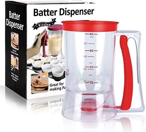 Batter Separator Cupcakes Pancakes Cookie Cake Waffles Batter Dispenser Cookie Separator Batter Cream Speratator Cup Measuring Baking Tools (red)