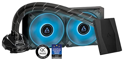 ARCTIC Liquid Freezer II 240 RGB (inkl. Controller) - Multi-kompatibler All-in-One CPU AIO Wasserkühler mit RGB, Intel&AMD, effiziente PWM-gesteuerte Pumpe, 200-1800 RPM, LGA1700 kompatibel - Schwarz