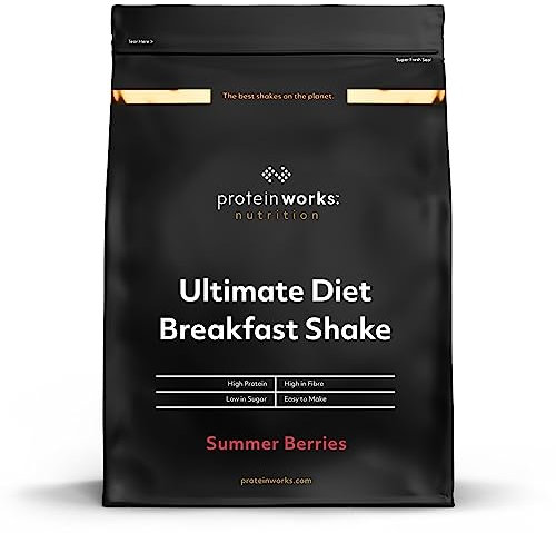 THE PROTEIN WORKS Batido de desayuno dietético | Frutos del Bosque | Desayuno para llevar | Alto en proteínas y bajo en azúcar | 2kg