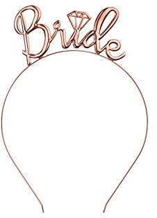 Haarreif Haarschmuck Kränzchen BRIDE in rosé-gold kupfer bronze JGA-Party Junggesellinnen-Abschied Braut Kostüm Verkleidung Deko Accessoires Zubehör Frauen