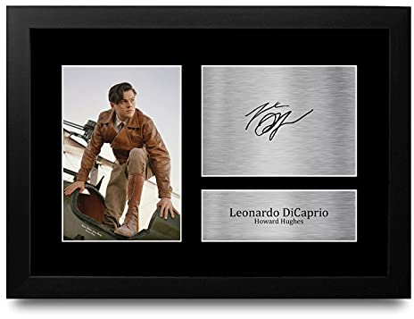 HWC Trading FR A4 Leonardo DiCaprio The Aviator Geschenke Gedruckt, Signiert Autogramm Bild Für Film-Erinnerungsstücke-Fans - A4 Framed