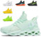 Scarpe Running Uomo Ginnastica Sneaker Donna Leggere Traspirante Outdoor Sportive Calzature da Corsa Pallavolo Tennis Nero Verde Bianco Rosa Giallo Grau Orange Viola Rosso MarroneG133AppleGreen38EU