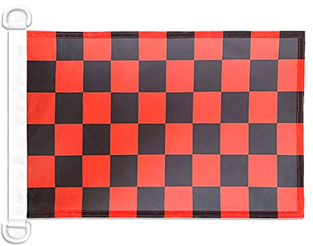AZ FLAG Bandiera Navale A Scacchi Rossi E Neri 45x30cm - Bandiera Maritima Scacchiera Rossa E Nera 30 x 45 cm speciale Nautismo, Padiglione Nautico