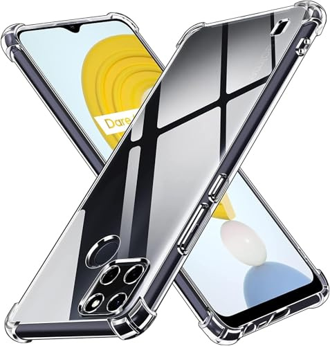 ivoler Funda para Realme C25Y / Realme C21Y, Carcasa Protectora Antigolpes Transparente con Cojín Esquina Parachoques, Suave TPU Silicona Caso Delgada Anti-Choques Case