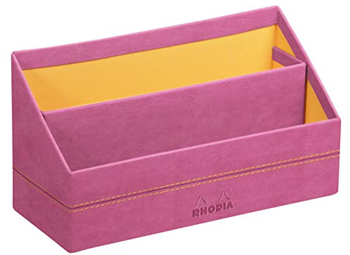 Rhodia 194613C - Briefablage 25x10x14cm, aus Kunstleder, elegant und praktisch, 1 Stück, Fuchsia