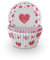 Anniversary House Cupcake Cases, 75 Pieces, Greaseproof Paper Baking Cups, Hearts, J145, White & Pink