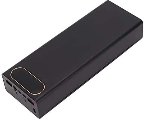 Zunate Power Bank Shell, 20 X Batterie Power Bank Case DIY Kit 22,5 W Schnelles Aufladen der Batterie mit LCD-Display, Unterstützt Micro/Typ C/USB(Schwarz)