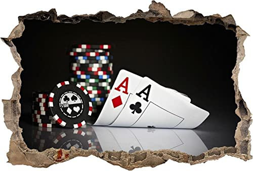 Poker Texas Holdem Karten Chips Smashed Wall Decal Graphic Sticker Art Mural