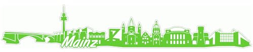 Skyline4u Mainz Skyline Aufkleber Sticker Autoaufkleber City Gedruckt - 15x2,7cm lindgrün