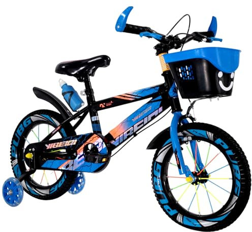 Kinderfahrrad mit Stützrädern, Fahrrad, Fahrräder für Kinder, 30,5 cm, 35,6 cm, 40,6 cm, für Kinder im Alter von 3-9 Jahren, Blau (35,6 cm)