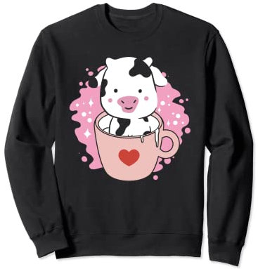 Tasse à thé en forme de vache kawaii | Art japonais Sweatshirt
