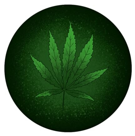 Marihuanablatt Magnet rund lustiger Magnet rund für Kiffer und Stoner für den Kühlschrank zum Befestigen von Fotos Postkarten oder Haushaltsplan