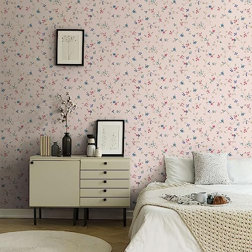 Blümchentapete Creme Grün Blau Rosa - A.S. Création Maison Charme 390711 - Vliestapete Tapete Floral - 10,05 m x 0,53 m Made in Germany