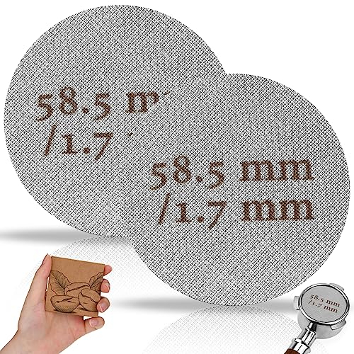Puck Screen 58mm, Puck Screen 58.5 Puck Sieb Mellbree 2 Stück Gesinterte Kaffeefilter für Espresso Coffee Siebträger Zubehör 1.7mm Dicke 150μm Edelstahl 316 Wiederverwendbar Rostfrei
