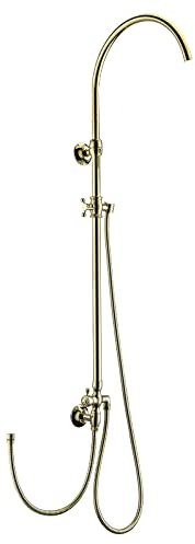 PaulGurkes Aufputz Dusche Set Gold Duschsystem Regendusche