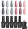 Beetles Demoiselle d'honneur Beauté Vernis Semi Permanent, 6 Couleurs Lot de Vernis à Ongles Gels Nue Gris Rose Classique Mariage Sèche sous Lampe UV/LED, Manucure Kit pour Femmes