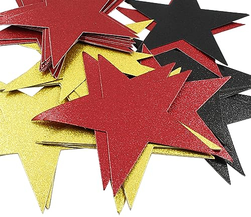 Hitefu 80 Stück Glitzer-Stern-Ausschnitte, 15,2 cm Länge, Papierstern-Konfetti-Ausschnitte, Wanddekoration, Konfetti-Ausschnitte für Tafel, Pinnwand, Klassenzimmer, Party, Filmabend, Dekoration