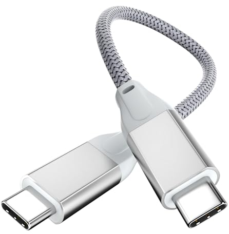 UseBean Cable USB C a USB C 100W 0.2M, Corto USB 3.2 Gen2X2 20Gbps Tipo C Cable de PD Carga Rápida de Vídeo 4K@60Hz,para iPhone 15 Plus Pro Max,MacBook,iPad Pro,Galaxy S24/S23+/Ultra/S22
