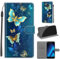 Handyhülle für Samsung Galaxy A5 2017 Hülle, Samsung A5 2017 Hülle, Premium Leder Flip Klappbare Stoßfeste Magnetische [Standfunktion] [Kartenfächern] Schutzhülle Tasche - Schmetterling