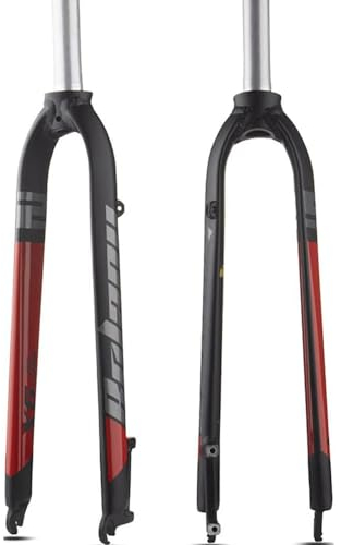 HESHS 1-1/8 Forcella Anteriore per Bicicletta, 2,35 Pneumatico, 26/27,5/29 Forcella Rigida Freno A Disco MTB Bici Forcella in Lega di Alluminio Accessori per Biciclette,Rosso,29inch