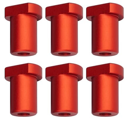 6 Pack Aluminum Alloy Bench Dogs, Woodworking Table Workbench Auxiliary Tool DIY Positioning Bench Bench Brake Inserts for T-Track Table Work Bench (19mm,Red)