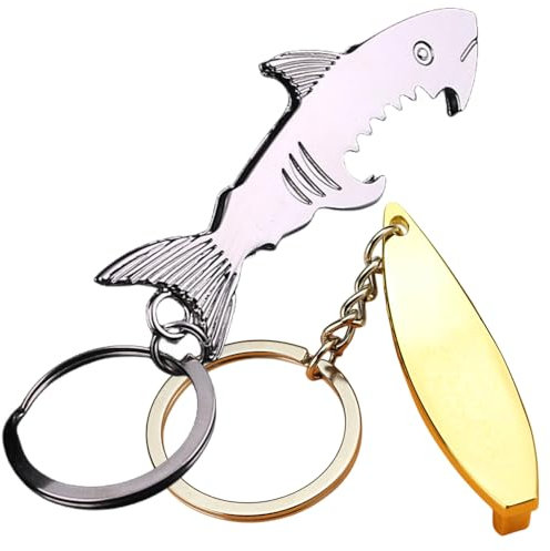 Cute Bottle Opener Keychain, 2Pcs Cool Shark and Surfboard Handy Keychain Bottle Opener for Opening Beer Soda Bottle