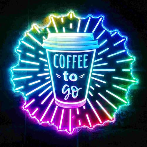 ADVPRO Coffee to Go Cafe Take Away RGB Dynamic Glam LED-Schild – Schnittform – intelligente 3D-Wanddekoration – mehrfarbige dynamische Beleuchtung st06s44-fnd-i0211-c