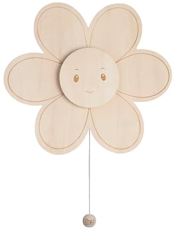 Baby's Only - Baby Wandlampe - Blume - Wandleuchte für Babyzimmer - Nachtlampe mit batterie für Kinderzimmer - FSC-Gütezeichen Holzlampe - 25000 Brennstunden - Wandlampe bemalbar