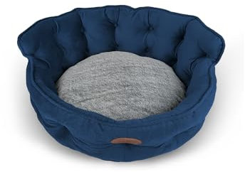 PATAM Divanetto per Cani e Gatti, Cuccia da Interno Sfoderabile, Lavabile in Lavatrice, King Blu, Medium 58 cm