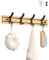 Koomuao Jumuao Porte Manteau Bambou Mural, Patères 4 Crochets pour Suspendre Vêtements, Peignoirs, Serviettes, Manteaux Crochet Mural pour Entrée, Chambre, Salle de Bain (Noir-4 Crochets)