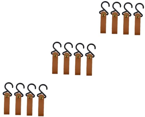 HANABASS 12stücke Outdoor Kochgeschirr Haken Tragbare Camping Haken Für Töpfe Lampen Und Ausrüstung Robuste Pu-riemen Mit Metallverschluss Für Einsatz Im Freien