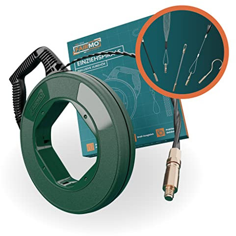 Le tire fils electrique bien pensé 50M pour les tubes vides de FAIRMO - tire cable de traction PET 4mm y compris 5 adaptateurs - tire-câble incassable - aiguille tire fil - aiguille electricien