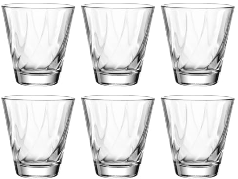 LEONARDO HOME Twist Wasserglas, 6er Set, spülmaschinenfeste Saft, hochwertige & moderne Trink, ergonomische, alltagstaugliche & geschwungene Wasser, 215 ml, 023590