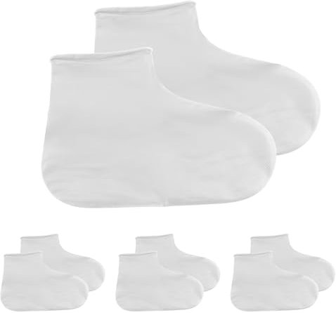 SYHSYC 3 Paar Schuhüberzieher Wasserdicht, Wiederverwendbare Silikon Überschuhe, Unisex Schuh Überzieher Regen, Rutschfeste Schuhüberzieher, Überschuhe für Regen Schneetag Schlammige Straßen, Weiß, L