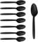 HITHIKA Reusable Spoons 18cm Pack of 50 Black for Party Spoons Microwavable Safe and Dishwasher Heavy Duty Spoons Tableware and Dinnerware
