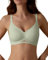 SHARICCA Damen BH Ohne Bügel Bequemer Nahtloser BHS T-Shirts Push Up V-Ausschnitt Weicher Gepolstert Bustier Seamless Bra mit Verstellbaren Trägern(Seegrasgrün-1P04-XL)