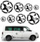 DLPRK 1 Pcs Autoaufkleber Totenschädel Aufkleber Set Motorrad Totenkopf Rund Skull Sticker Motocross Schädel Matt Schwarz