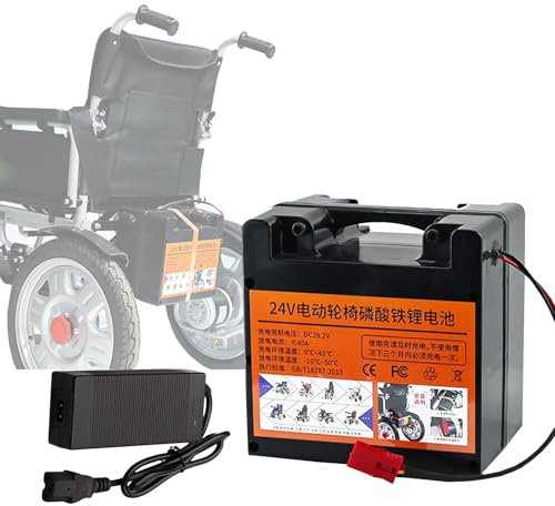 WILLQ 24V 45Ah 50Ah 55Ah 60Ah 65Ah 70Ah Electric Wheelchair Battery 24 Volts LiFePO4 Battery Portable Rechargeable Lithium-Ion Battery 24V Lead Acid Replacement Battery,24V45Ah
