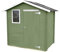 Alce Bh16 Livia Abri de jardin en bois de sapin de 16 mm avec porte simple et fenêtre avant, toit et sol OSB3, montage facile, traitement autoclave, certifié PEFC Vert