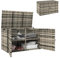 Outsunny Coffre de jardin en résine tressée coffre de rangement extérieur 350 L à 2 niveaux avec vérin à gaz résistant aux UV pour extérieur jardin balcon 118 x 57 x 69 cm gris mélangé