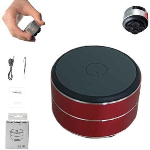 Buzzgo Speaker, Buzzgo Bluetooth Mini Speaker Bone Conduction, Mini Magnetic, Waterproof, Portable Wireless with Suction Cup (Red)