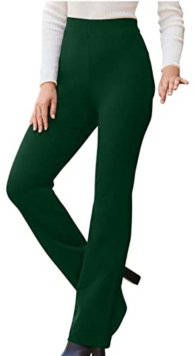 Work Pants for Women Pull On Stretchy Trousers High Waisted Ladies Straight Leg Bottoms Solid Color Business Office Suit Pants Stretch Work Trousers Size S-2XL