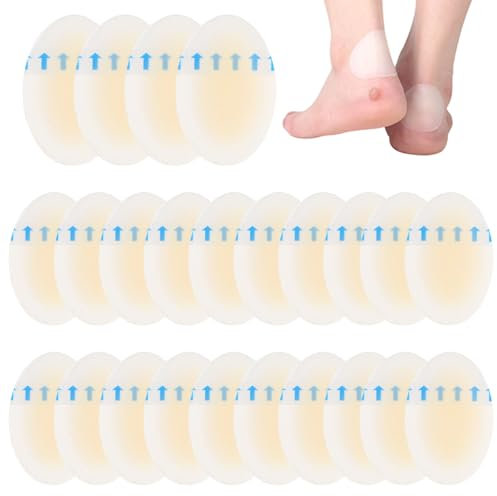 24 Stück Blasenpflaster, Blister Pads Gel Pflaster, Unsichtbare Wandern Hydrokolloid Pflaster für Schutzhaut extra starken Schutz bei, Linderung von Reibungsschmerzen Finger, Zehen, Vorfuß, Ferse