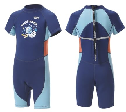 Gimilife Combinaison Néoprène Enfant - Combinaison Plongée Enfant pour Mer, Surf et Natation | Combinaison Isotherme 2mm Garçon Fille, Modèle Intégrale ou Court pour Leçons de Plongée et Surf