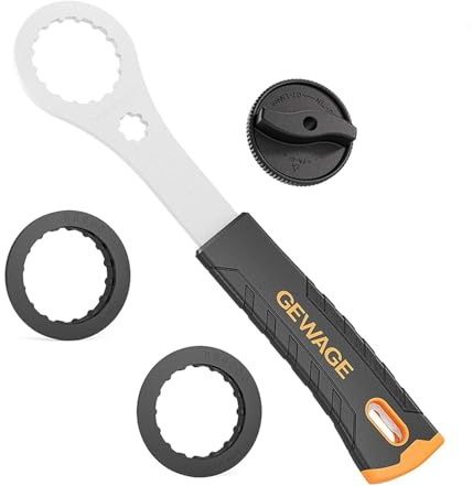 MEISO Fahrrad Centerlock Werkzeug, Fahrrad Tretlagerschlüssel, Tretlagerschlüssel mit 2 Adaptern und 1 Kurbelabdeckungswerkzeug, Kompatibel mit Shimano Hollowtech II, BB9000, BB9000, M8000