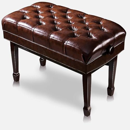 GDBTDL Luxuriöser Klavierhocker aus Nussbaum, Höhenverstellbarer Duett-Klavierstuhl für Pianisten, Ergonomischer Sitz für Klavier oder Keyboard, Stilvoll für Zuhause und Musikzimmer