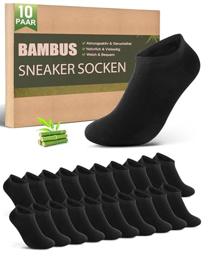 Effeet Chaussettes Basses Bambou Homme Femme 10/20 Paires – Anti-Odeur | 80% Viscose De Bambou, Respirant, Antibactérien, OEKO-TEX 100, Idéal Pour, Quotidien, Chaussures Casual Et De Tennis