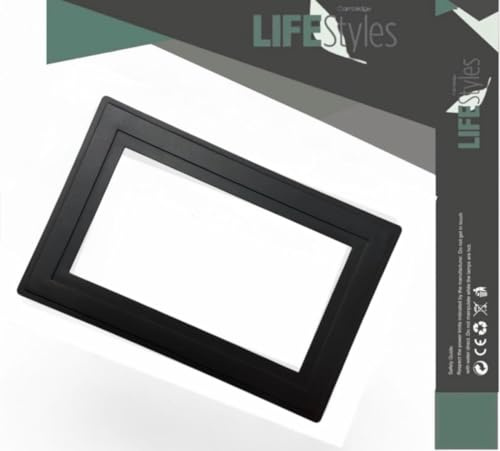 Cambridge Lifestyles Elegante placa de dedo negra para enchufe de 2 bandas, cubierta de protección para interruptor de luz doble, paquete de 1 unidad que evita marcas, fácil de limpiar, duradera