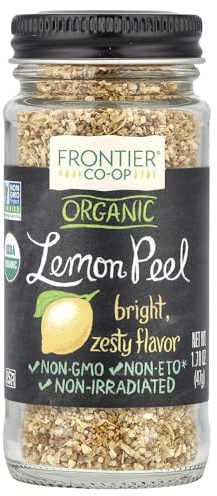 Frontier Co-op Organic Lemon Peel, 1.70-Ounce Jar, Bright Zesty Lemon Peel for Tea, Baking, Marinades & Rubs